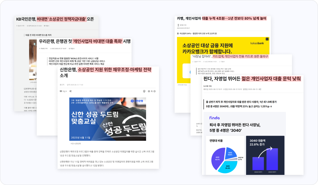 개인사업자에 집중하는 기업들